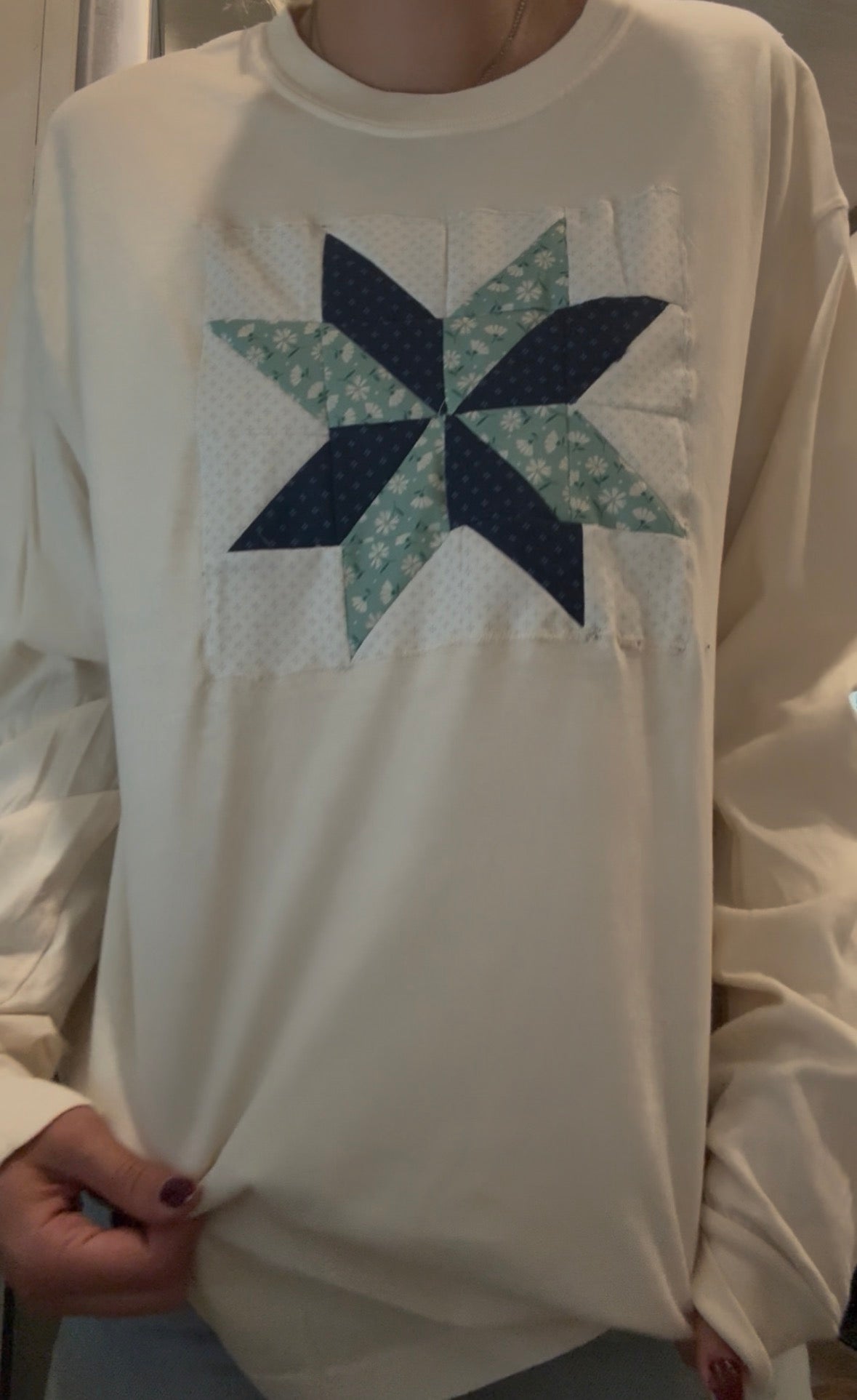 Blue star quilt tee