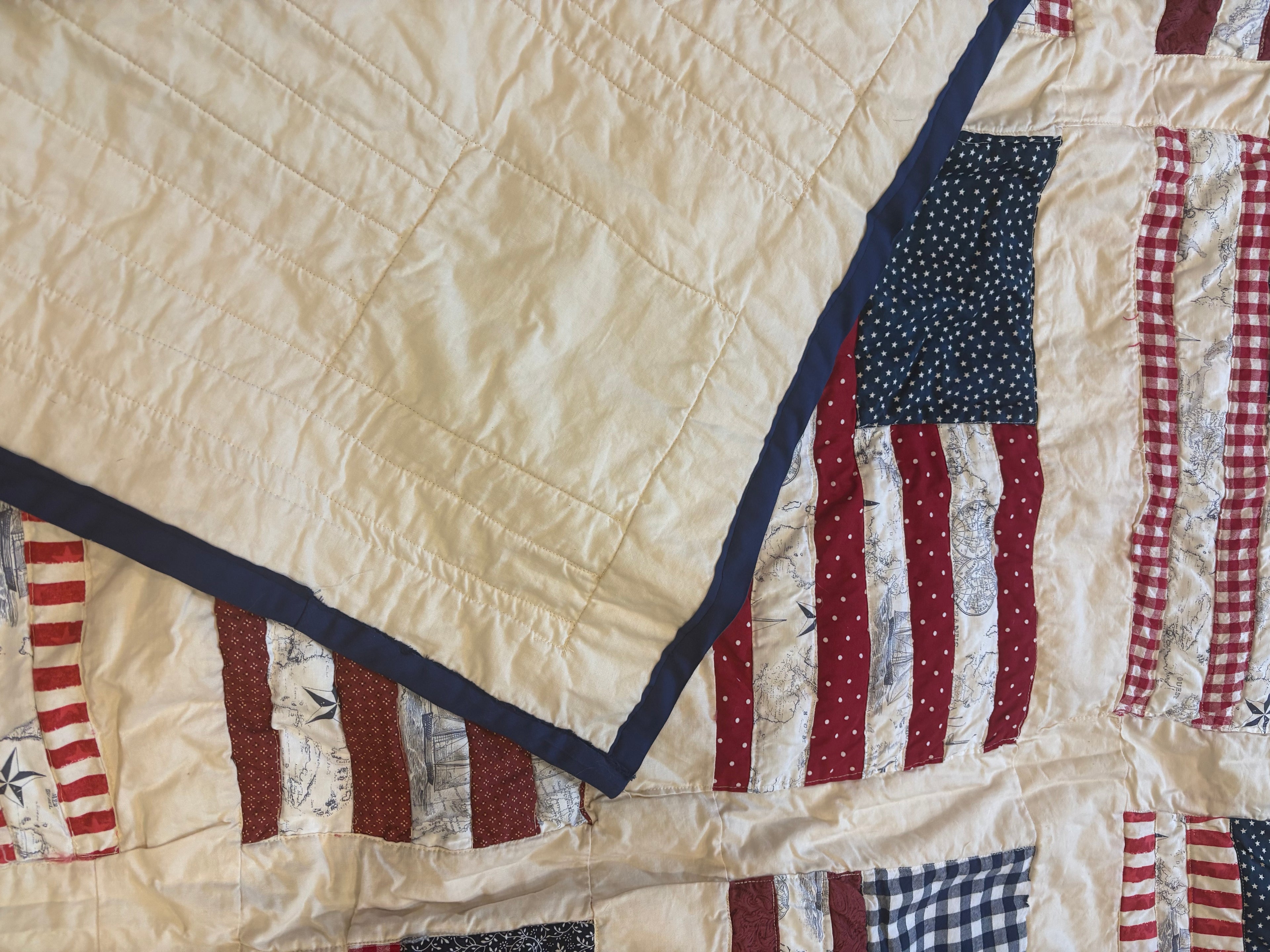 Coastal American flag quilt