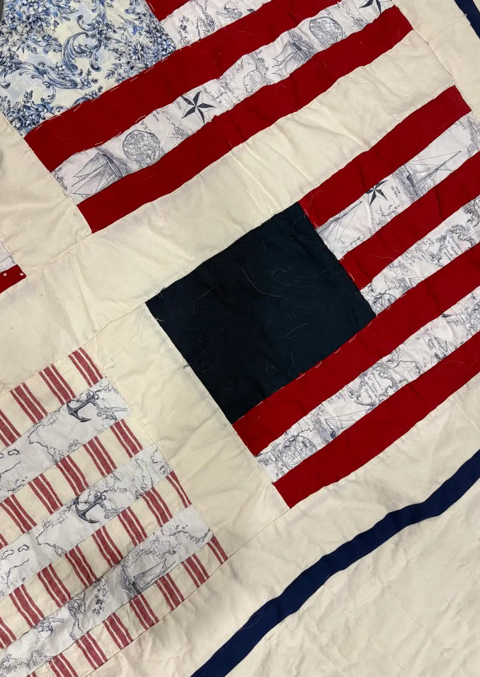 Coastal American flag quilt